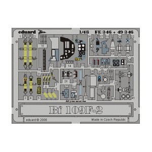 Fotograbados para Bf 109F-2. Escala: 1:48. Marca Eduard. Ref: FE346.