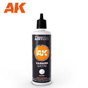 SATIN VARNISH 3rd Generación. Bote 100 ml. Marca Ak-Interactive. Ref: Ak11238.