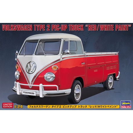 Volkswagen Type 2 Pick-Up Truck "Red/White Paint". Escala 1:24. Marca Hasegawa. Ref: 20566.