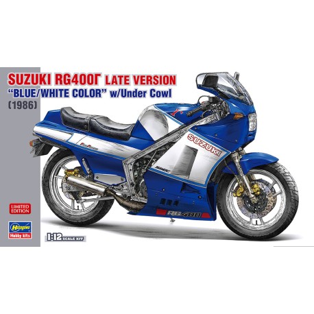 Suzuki RG400 Late Version "Blue/White Color" w/Under Cowl (1986). Escala 1:12. Marca Hasegawa. Ref: 21739.