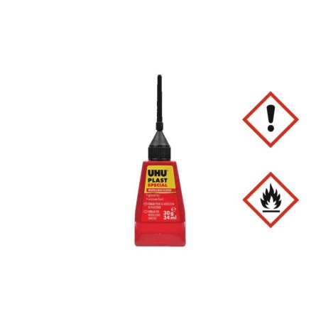 UHU Plast Special con frasco de jeringa fina 30g. Marca Uhu. Ref: D5882.