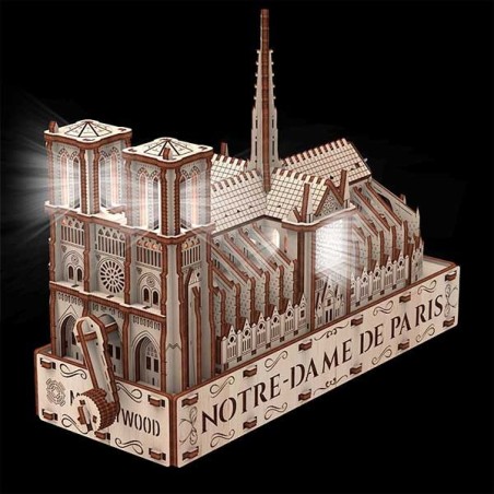Catedral de Notre Dame (Eco - light) 204 piezas, madera contrachapada, Kit de montaje. Marca Mr.playwood. Ref: 10210.
