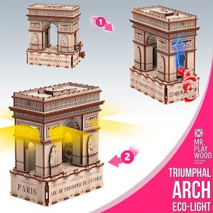 Arco del Triunfo (Eco - light) 180 piezas, madera contrachapada, Kit de montaje. Marca Mr.playwood. Ref: 10207. 2