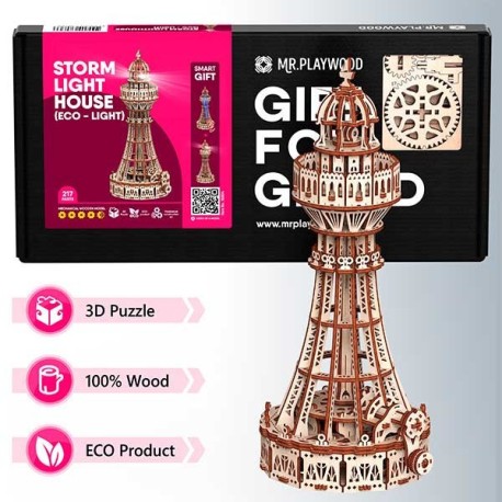 Faro (Eco - light) 217 piezas, madera contrachapada. Marca Mr.playwood. Ref: 10204.
