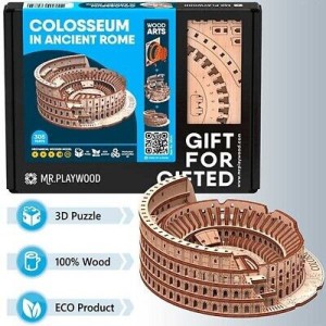 COLISEO DE ROMA 305 pz, madera contrachapada, Kit de montaje. Marca Mr.playwood. Ref: 10414.