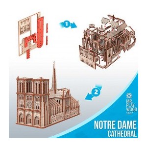 Catedral de Notre Dame 148 pz, madera contrachapada. Marca Mr.playwood. Ref: 10411. 2