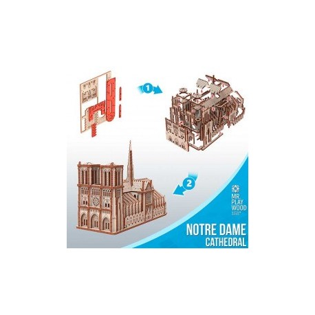 Catedral de Notre Dame 148 pz, madera contrachapada. Marca Mr.playwood. Ref: 10411.