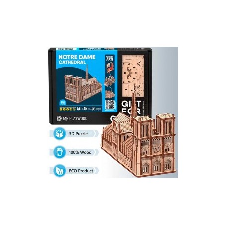 Catedral de Notre Dame 148 pz, madera contrachapada. Marca Mr.playwood. Ref: 10411.