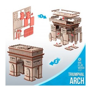 Arco del Triunfo 96 pz, madera contrachapada, Kit de montaje. Marca Mr.playwood. Ref: 10408. 2