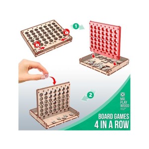 4 en Raya 76 pz, madera contrachapada. Marca Mr.playwood. Ref: 10903. 2