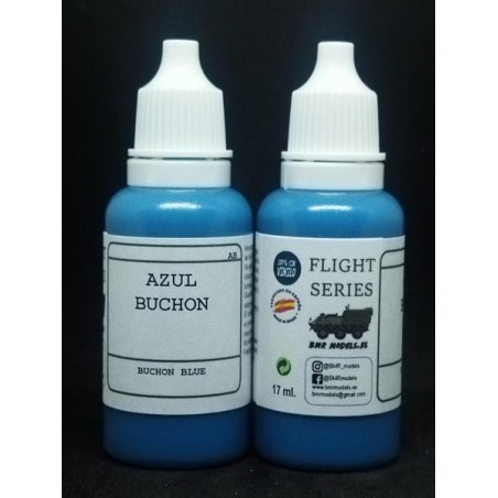 Acrilico Azul Buchón, Hispano Aviación HA-1109 y  HA-1112-M1L “Buchón”. Bote 17 ml. Marca BMR MODELS. Ref: AB.