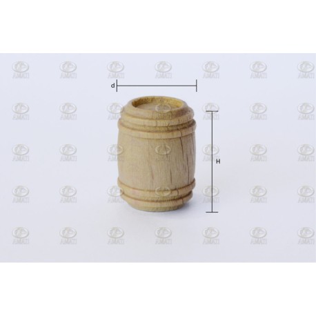 Barriles madera 12mm, 5 unidades. Marca Amati. Ref: 412012, 4120/12.