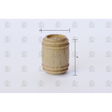 Barriles madera 12mm, 5 unidades. Marca Amati. Ref: 412012, 4120/12.