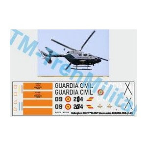 Calcas Helicoptero BK-117, 09-204, decoración "blanco-verde GUARDIA CIVIL". Escala 1:35. Marca Trenmilitaria. Ref: 000_4856.