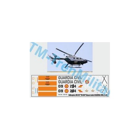 Calcas Helicoptero BK-117, 09-204, decoración "blanco-verde GUARDIA CIVIL". Escala 1:35. Marca Trenmilitaria. Ref: 000_4856.