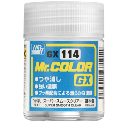 Super Smooth Clear Flat . Bote 18 ml. Marca MR.Hobby. Ref: GX114.
