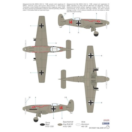 Messerschmitt Me 209V-4. Escala 1:72. Marca Special Hobby. Ref: SH72221.