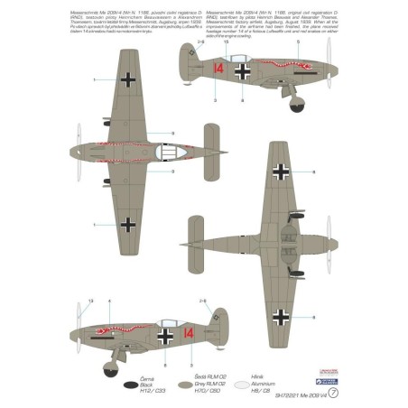 Messerschmitt Me 209V-4. Escala 1:72. Marca Special Hobby. Ref: SH72221.
