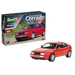 Coche 35 years of VW Corrado. Inc. pinturas y adhesivo. Escala 1:24. Marca Revell. Ref: 05666.