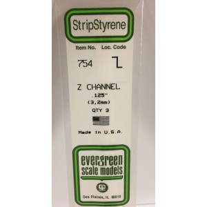 Conjunto de 4 Perfiles en " T " 092" (2.3mm) POLYSTYRENE. Marca Evergreen. Ref: 764.