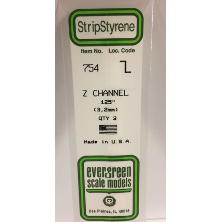 Conjunto de 4 Perfiles en " T " 092" (2.3mm) POLYSTYRENE. Marca Evergreen. Ref: 764.