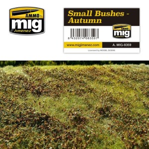 Arbustos Pequeños - Otoño. Dimensiones 230 x 130 mm. Marca Ammo of Mig Jimenez. Ref: AMIG8359.