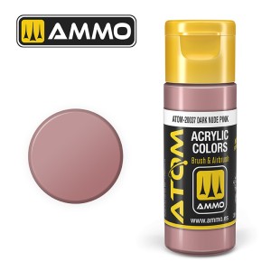 ATOM COLOR Dark Nude Pink. Nueva Fórmula. Bote 20 ml. Marca Ammo by Mig Jimenez. Ref: ATOM-20037.