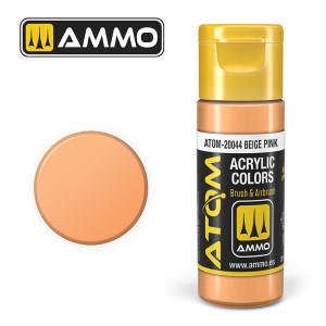 ATOM COLOR Beige Skin. Nueva Fórmula. Bote 20 ml. Marca Ammo by Mig Jimenez. Ref: ATOM-20044.