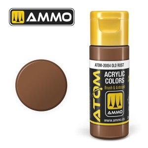 ATOM COLOR Old Rust. Nueva Fórmula. Bote 20 ml. Marca Ammo by Mig Jimenez. Ref: ATOM-20054.