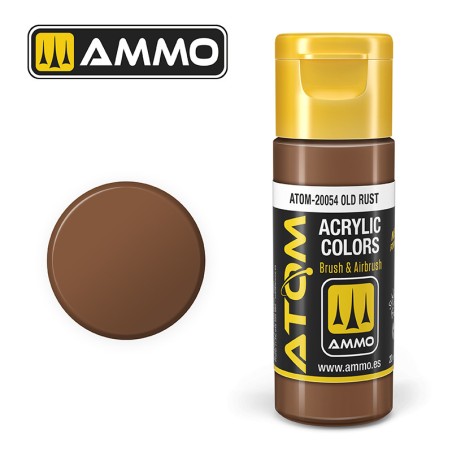 ATOM COLOR Old Rust. Nueva Fórmula. Bote 20 ml. Marca Ammo by Mig Jimenez. Ref: ATOM-20054.