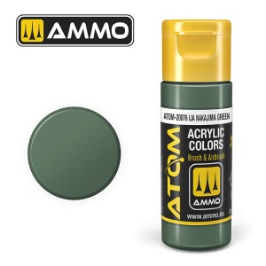 ATOM COLOR IJA Nakajima Green. Nueva Fórmula. Bote 20 ml. Marca Ammo by Mig Jimenez. Ref: ATOM-20076.