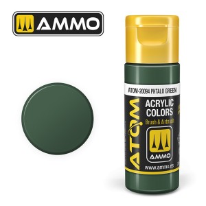 ATOM COLOR Phtalo Green. Nueva Fórmula. Bote 20 ml. Marca Ammo by Mig Jimenez. Ref: ATOM-20093.