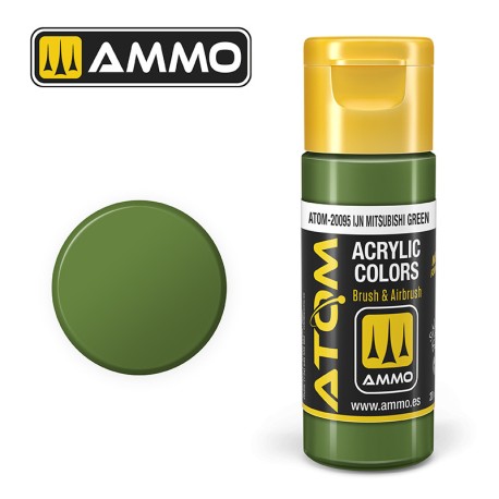 ATOM COLOR IJN Mitsubishi Green. Nueva Fórmula. Bote 20 ml. Marca Ammo by Mig Jimenez. Ref: ATOM-20095.