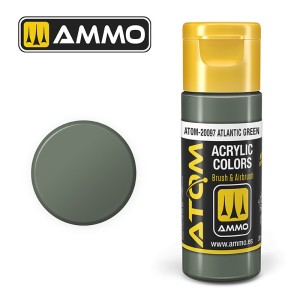 ATOM COLOR Atlantic Green. Nueva Fórmula. Bote 20 ml. Marca Ammo by Mig Jimenez. Ref: ATOM-20097.