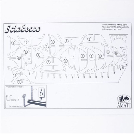 Carpeta planos Sciabecco, New Xebec 1753 , Marca Amati. Ref: 1027.