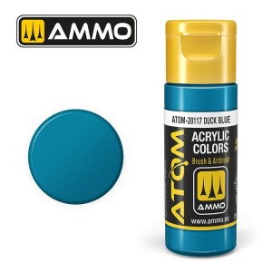 ATOM COLOR Azul Pato. Nueva Fórmula. Bote 20 ml. Marca Ammo by Mig Jimenez. Ref: ATOM-2017.