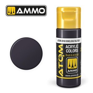 ATOM COLOR Dunkelgrau RAL7021. Nueva Fórmula. Bote 20 ml. Marca Ammo by Mig Jimenez. Ref: ATOM-20160.