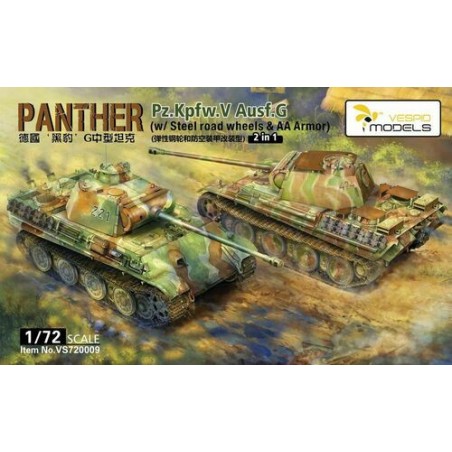 Tanque aleman Panther G. Escala 1:72. Marca Vespid model. Ref: 720009.