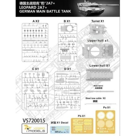 Leopard 2 A7+ German MBT. Escala 1:72. Marca Vespid model. Ref: 720015.