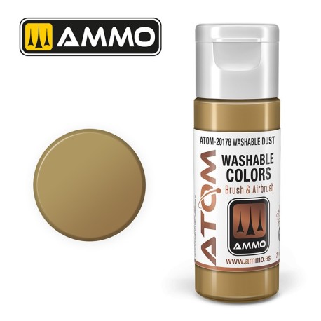 ATOM COLOR Polvo Lavable. Nueva Fórmula. Bote 20 ml. Marca Ammo by Mig Jimenez. Ref: ATOM-20178.