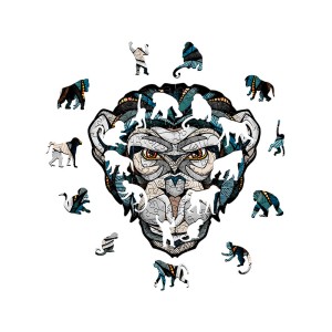 Puzzle Chimpancé (S) con 110 piezas, madera contrachapada.Marca Ewa. Ref: 0355. 2