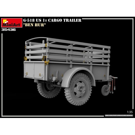 G-518 US 1t CARGO TRAILER “BEN HUR”. Escala 1:35. Marca Miniart. Ref: 35436.