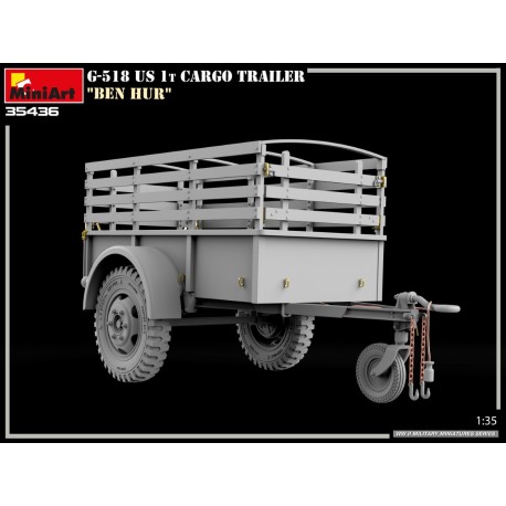 G-518 US 1t CARGO TRAILER “BEN HUR”. Escala 1:35. Marca Miniart. Ref: 35436.