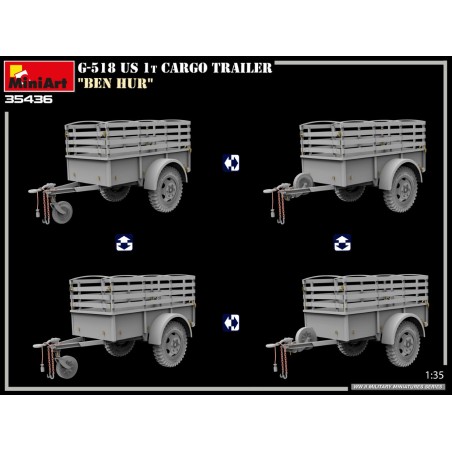G-518 US 1t CARGO TRAILER “BEN HUR”. Escala 1:35. Marca Miniart. Ref: 35436.