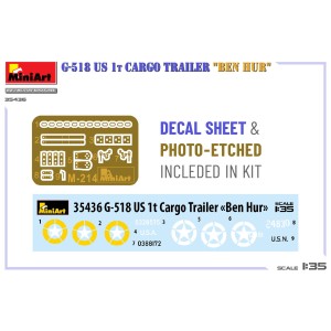 G-518 US 1t CARGO TRAILER “BEN HUR”. Escala 1:35. Marca Miniart. Ref: 35436. 2