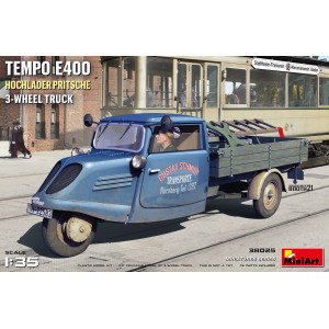 TEMPO E400 HOCHLADER PRITSCHE 3-WHEEL TRUCK.  Escala 1:35. Marca Miniart. Ref: 38025.