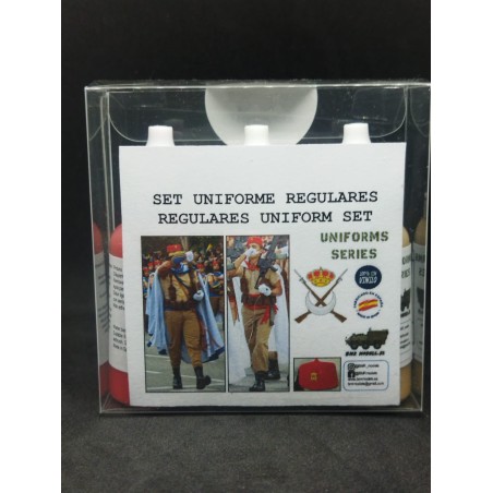 Set de 3 Acrilicos, Set Uniforme Regulares. Bote 17 ml. Marca BMR MODELS. Ref: SETFREGULARES.