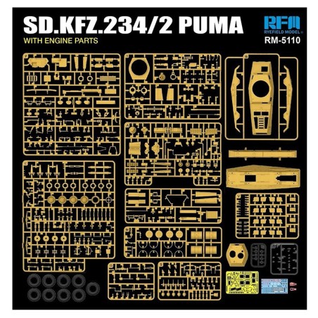 SD.KFZ.234/2 PUMA with Engine Parts. Escala 1:35. Marca RFM Model. Ref: 5110.