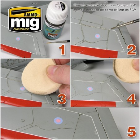 PANEL LINE WASH, PLW Gris Verdoso Oscuro. Bote de 35 ml. Marca Ammo of Mig Jimenez. Ref: AMIG1608.