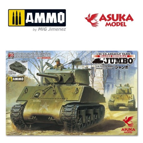 US M4A3E2 Sherman Jumbo. Escala 1:35. Marca ASUKA MODEL. Ref: 35021.